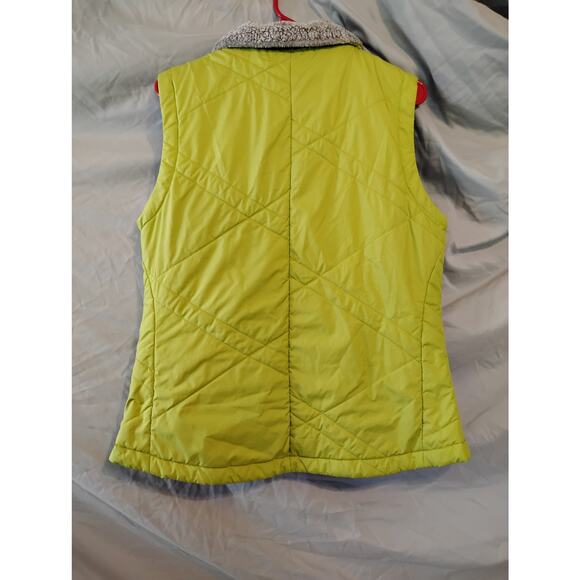 Columbia Womens Vest Large Green Quilted Zip Sherpa Collar Outdoor - Picture 3 of 5